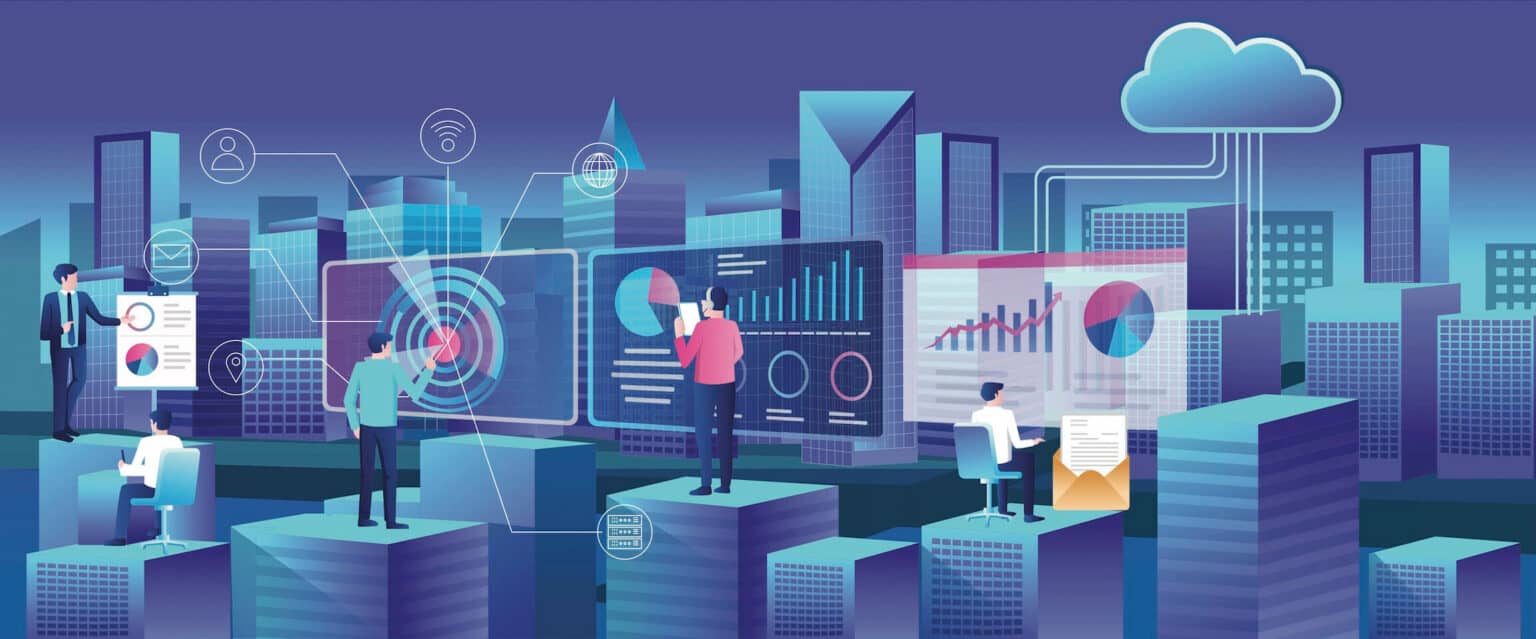 Futuristic representation of digital marketing landscape