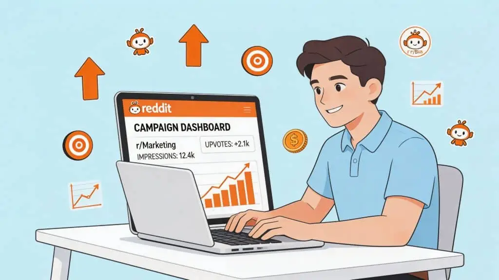 Reddit Ads dashboard displaying campaign performance and marketing analytics