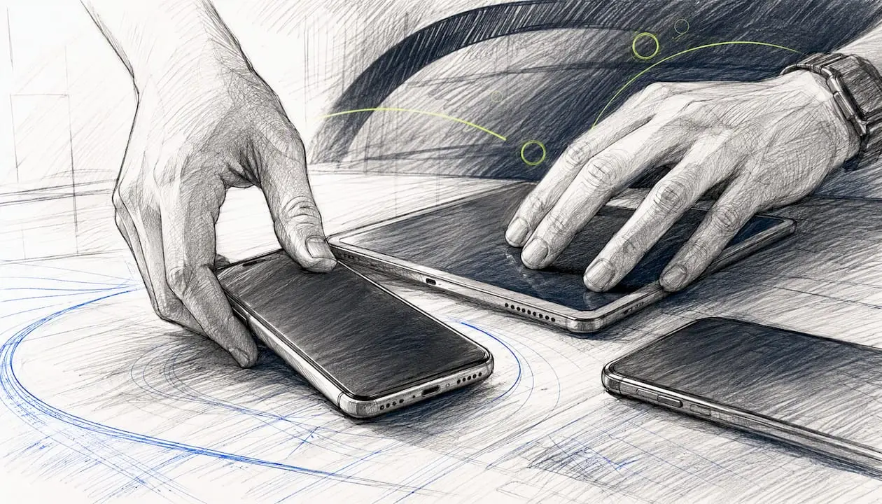 Hands activating devices for channel synchronization
