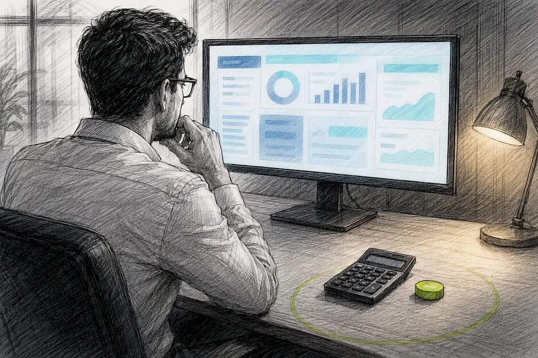 Analyst reviewing marketing automation costs