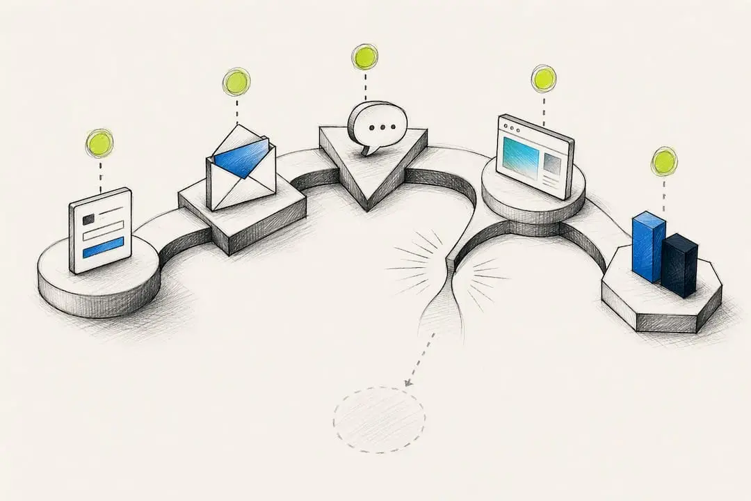 Customer journey touchpoints and drop-off