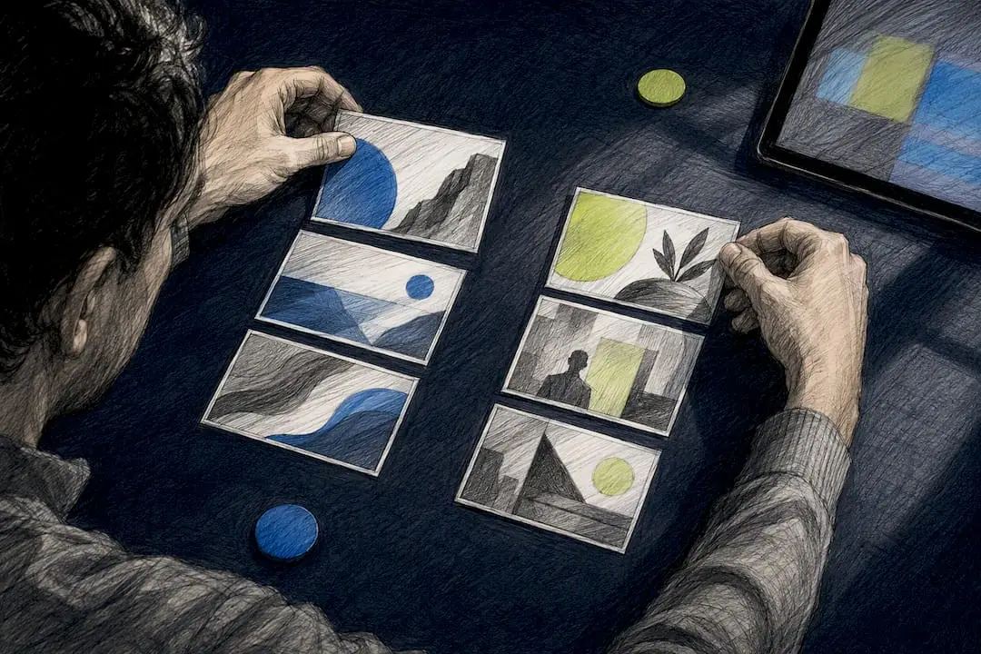 Strategist sorting anonymous ad creative variants