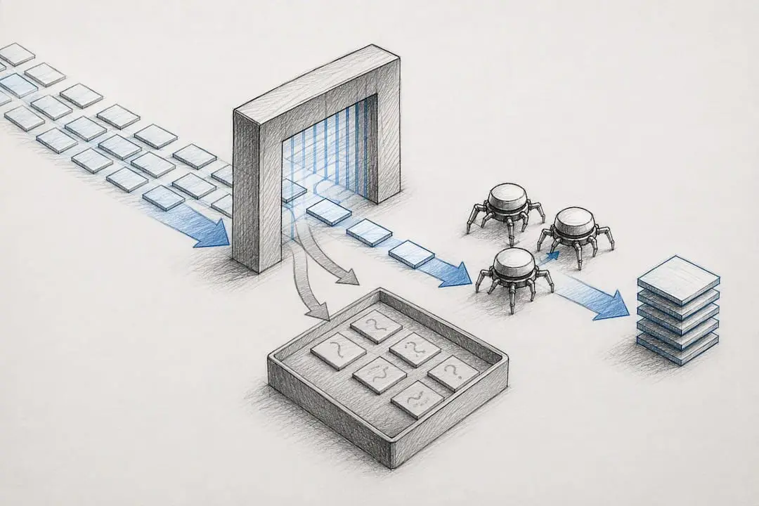 Illustration of crawl budget filtering URLs