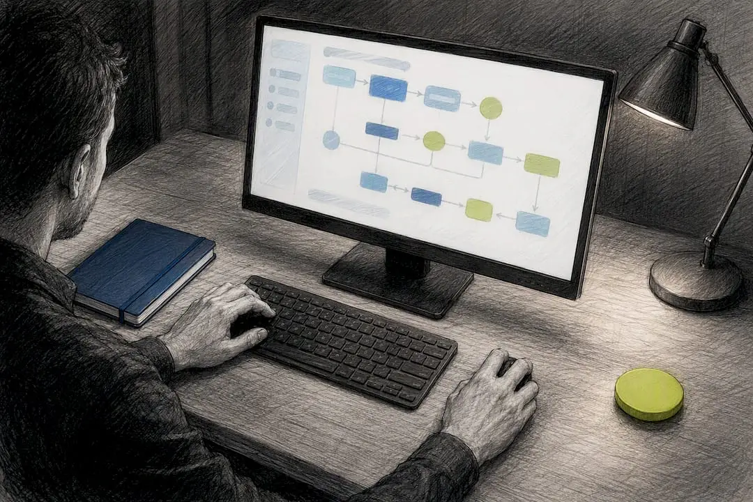 Marketer configuring an automated workflow dashboard