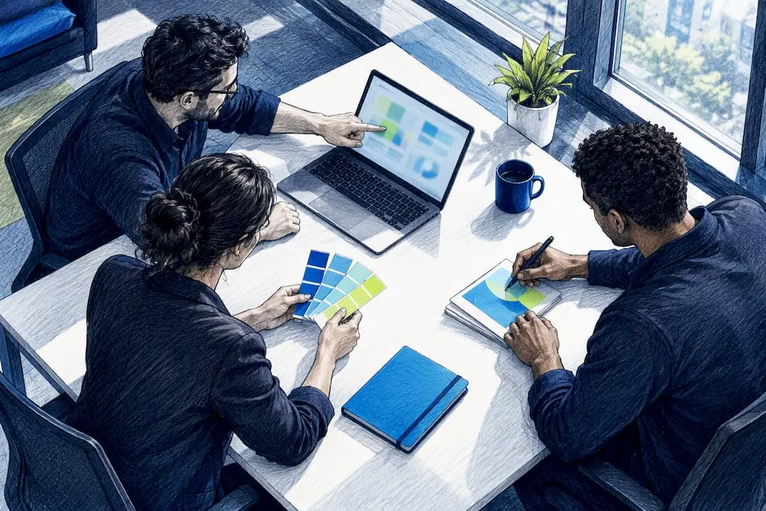 Marketing team reviewing creative performance signals