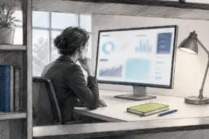 Strategist reviewing a digital PR evidence page