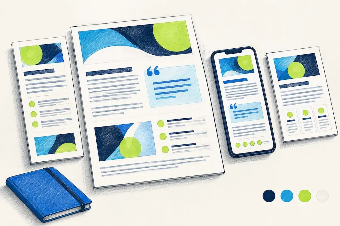 Abstract case study layout system