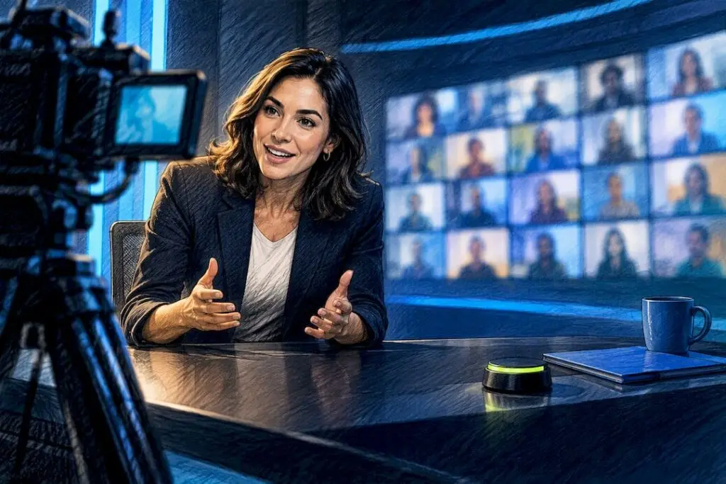 Moderator leading a virtual event Q&A