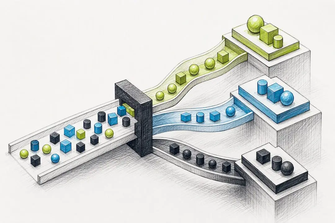 Engagement signals branching into follow-up paths