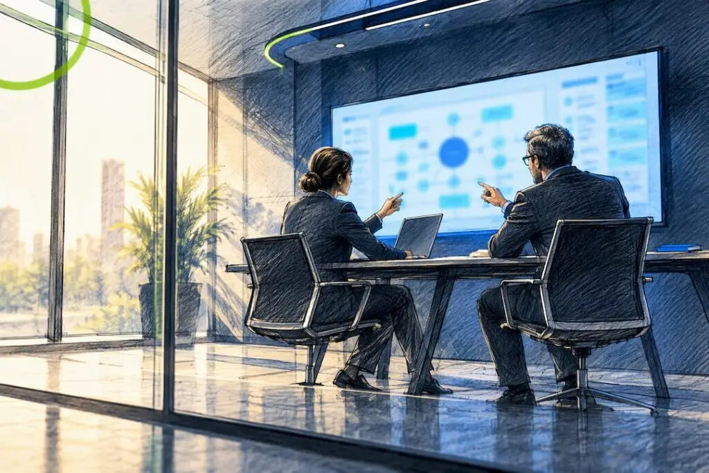 CMO and CIO reviewing marketing technology stack