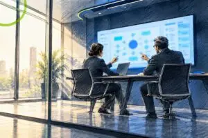 CMO and CIO reviewing marketing technology stack