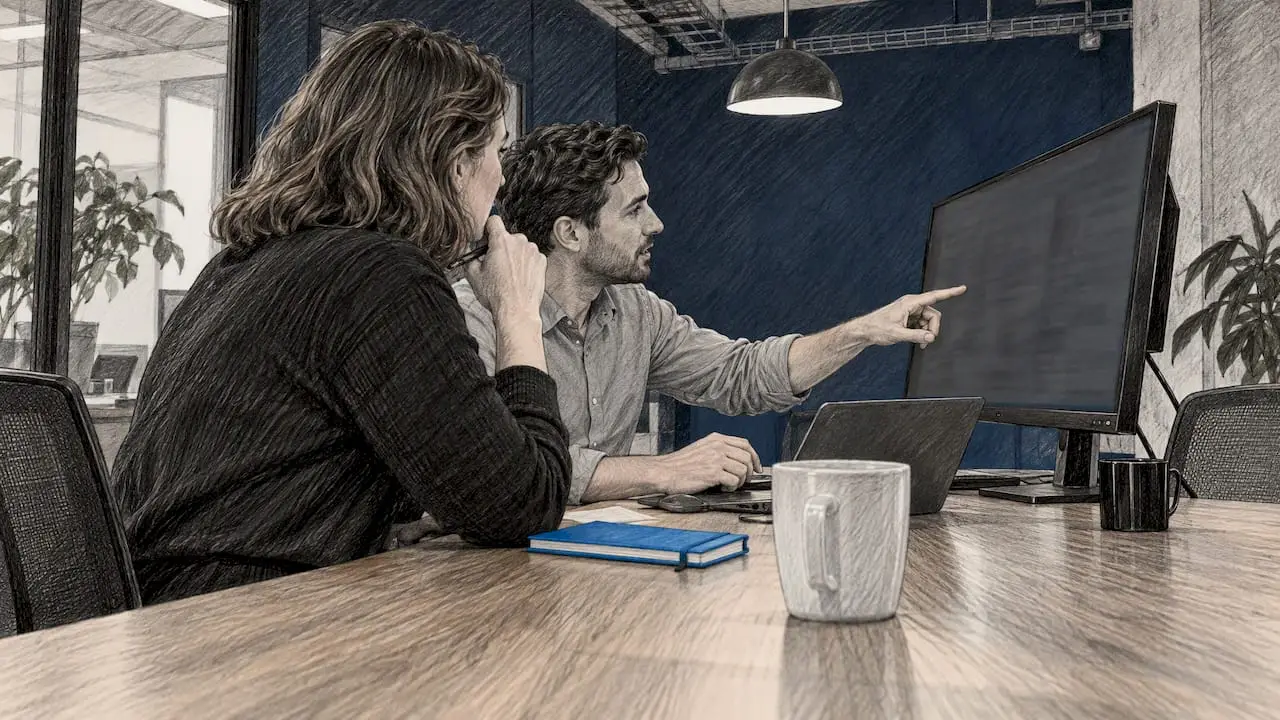 Marketing leaders reviewing predictive pilot results