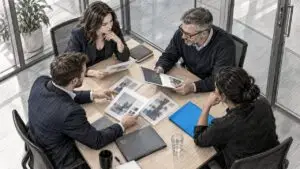 B2B buying committee reviewing content options