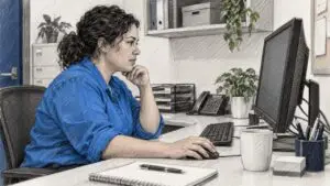 Specialist reviewing email sender reputation