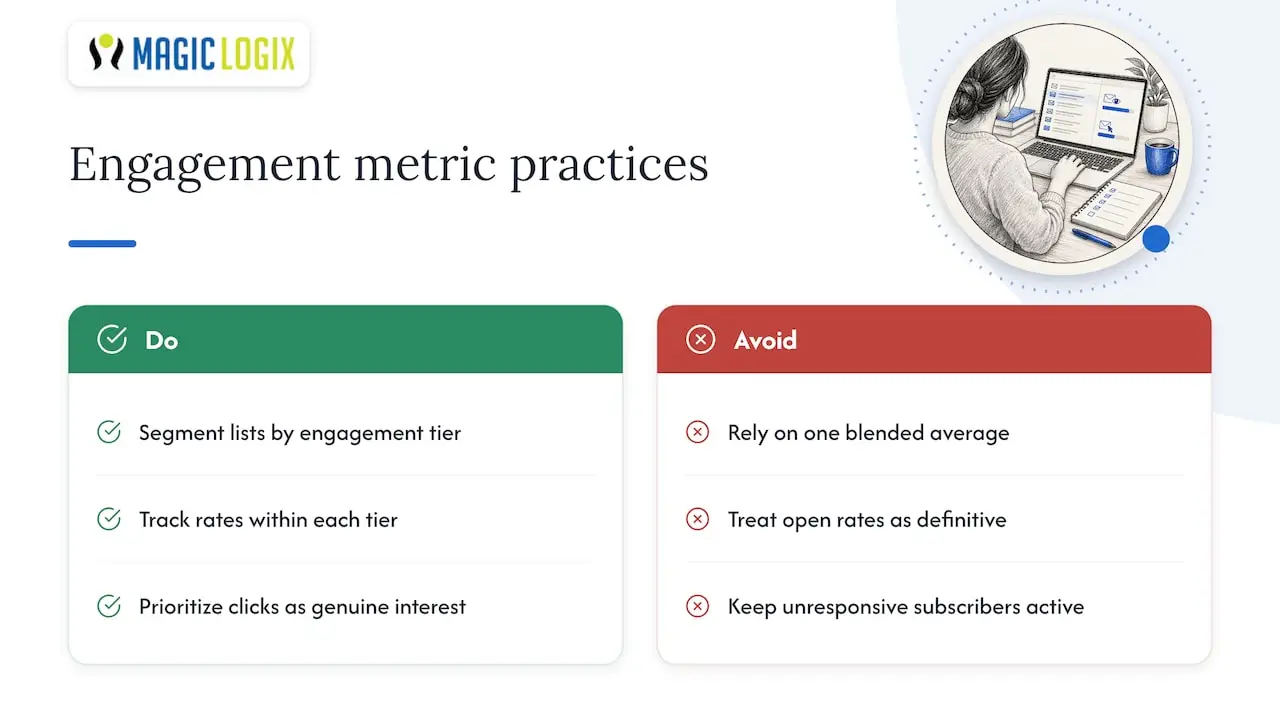 Managing and optimizing engagement metrics (open rates, click rates) — overview diagram
