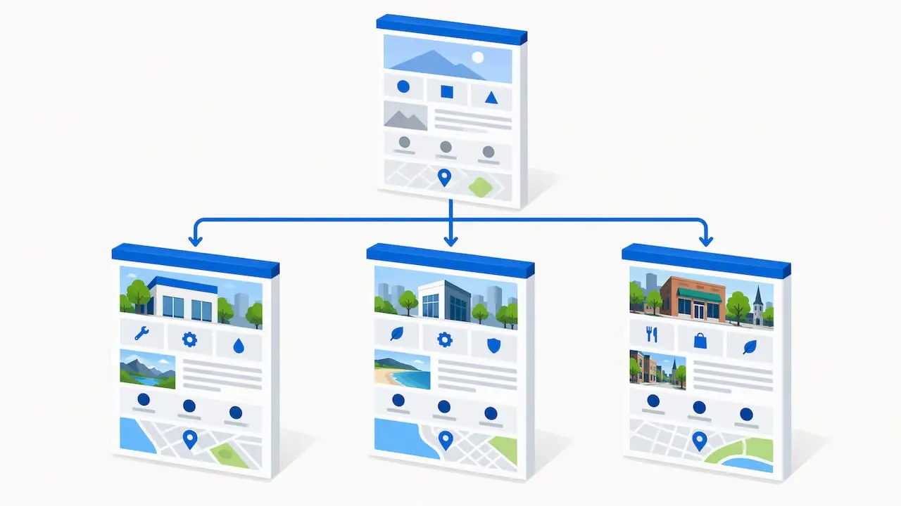 Shared page template with unique local details