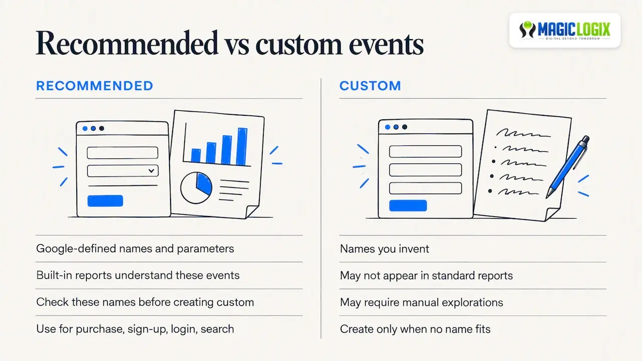 Step 5: Use recommended events before custom ones — overview diagram