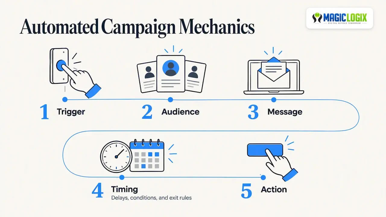 Automated campaign stages and journey controls