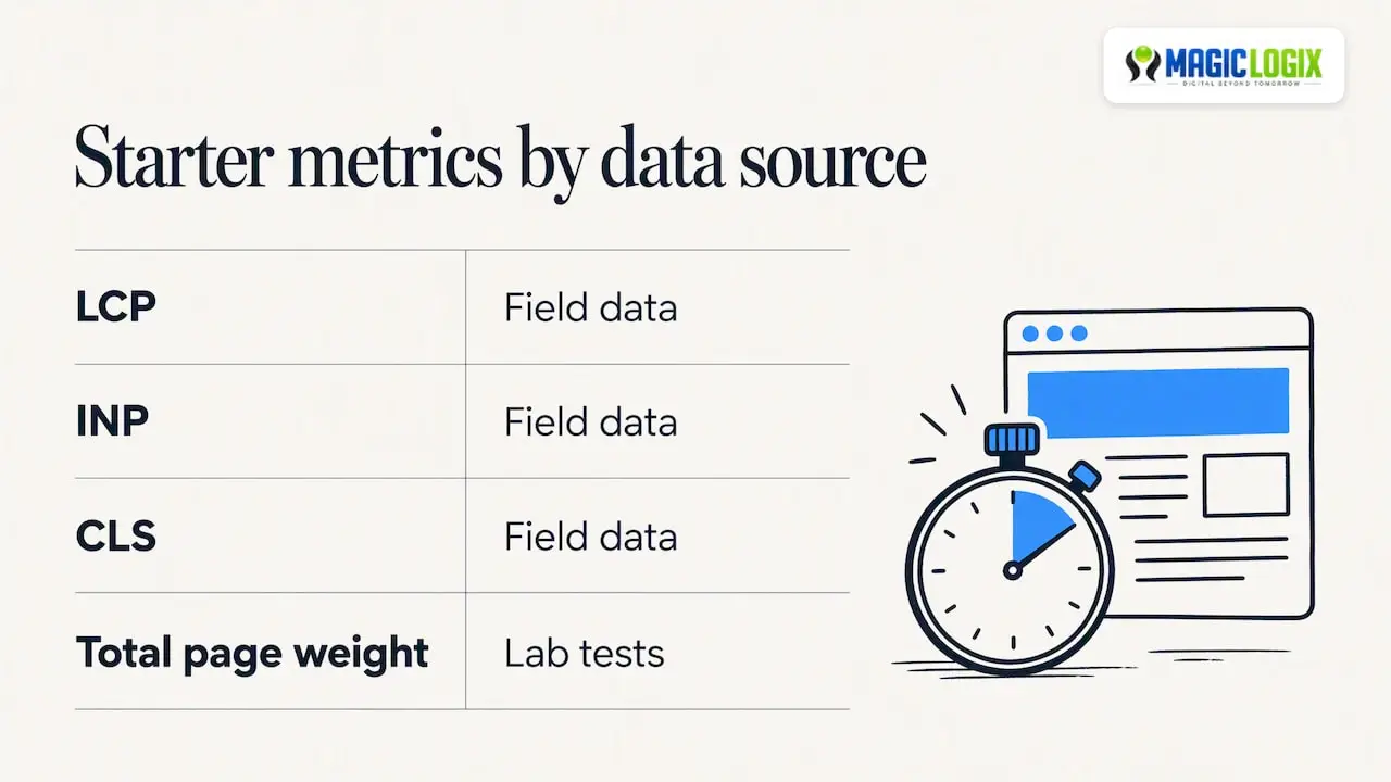Field and lab measures for site speed monitoring