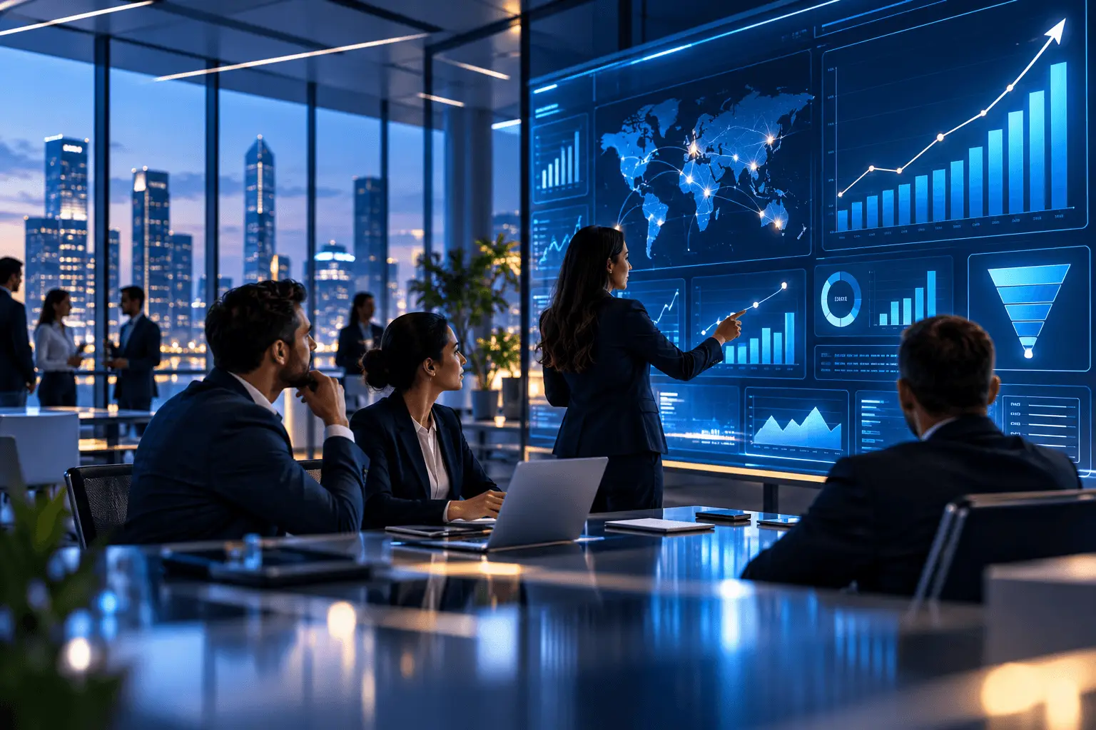Strategic business meeting showing enterprise marketing insights and brand growth for Actian