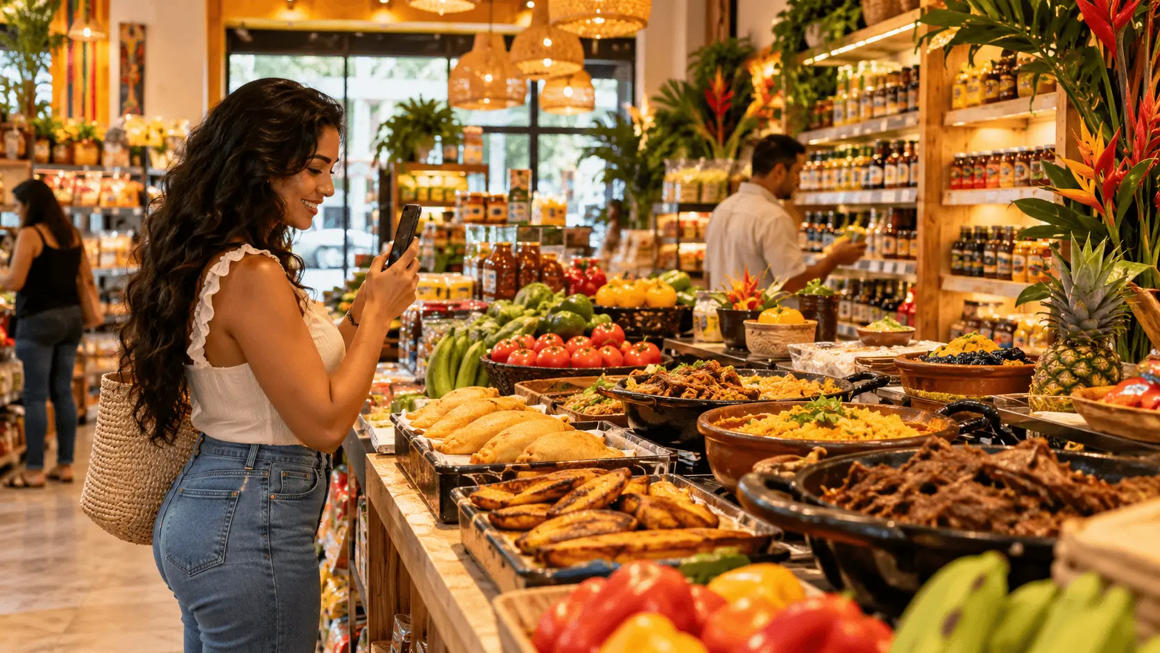 El Rio Grande grocery products and prepared Latin foods displayed to represent stronger brand awareness and online sales